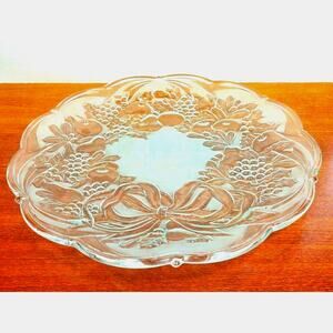 KIG Indonesia Fruitella Fruit Plate 15" Embossed Round Christmas Holiday Platter